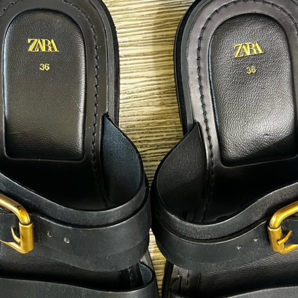 Zara Black Chunky Sole Sandals - Picture 9 of 9